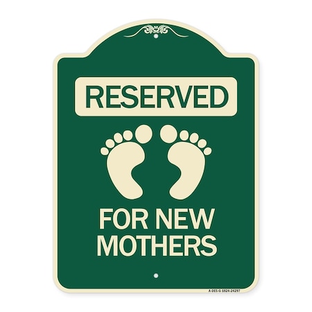 Signmission Blue Reserved Parking for New Mothers Heavy-Gauge Aluminum Sign, 24" x 18", G-1824-24297 A-DES-G-1824-24297